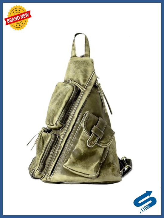 Vintage Crossbody Backpack Sling Bag Faux Leather RFID